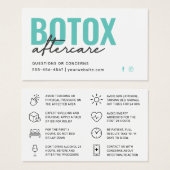 Botox Filler Injectie Nazorg Kaart (Voorkant /achterkant)