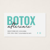 Botox Filler Injectie Nazorg Kaart (Voorkant)