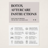 Botox Filler Injectie Nazorg Kaart (Voorkant /achterkant)