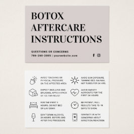 Botox Filler Injectie Nazorg Kaart