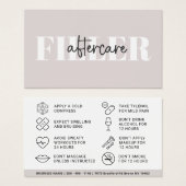 Botox Filler Injectie Nazorg Kaart (Voorkant /achterkant)