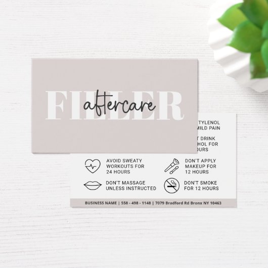 Botox Filler Injectie Nazorg Kaart (Bureau)