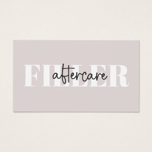 Botox Filler Injectie Nazorg Kaart (Voorkant)