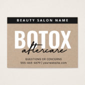 Botox Filler Injectie Nazorg Kaart (Voorkant)