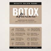 Botox Filler Injectie Nazorg Kaart (Voorkant /achterkant)