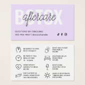 Botox Filler Injectie Nazorg Kaart (Voorkant /achterkant)