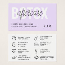 Botox Filler Injectie Nazorg Kaart
