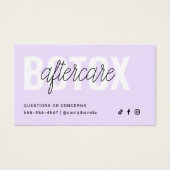 Botox Filler Injectie Nazorg Kaart (Voorkant)