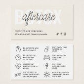 Botox Filler Injectie Nazorg Kaart (Voorkant /achterkant)