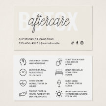 Botox Filler Injectie Nazorg Kaart