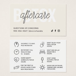 Botox Filler Injectie Nazorg Kaart