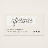 Botox Filler Injectie Nazorg Kaart (Voorkant)