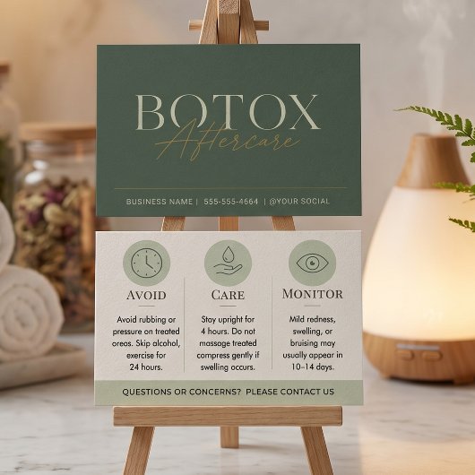 Botox Green Minimale Nazorginstructies Visitekaartje