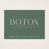 Botox Green Minimale Nazorginstructies Visitekaartje (Voorkant)