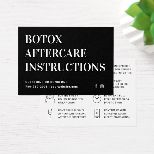 Botox Injectie Nazorg Kaart (Bureau)