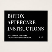 Botox Injectie Nazorg Kaart (Voorkant)