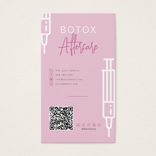 Botox Injecties Nazorg Kaart Tijdlijn Niet (Voorkant)