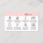 Botox Instructies voor nazorg Visitekaartje (Achterkant)