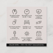 Botox Lip Filler-instructies Bewerkbare nazorg Vierkante Visitekaartje (Achterkant)