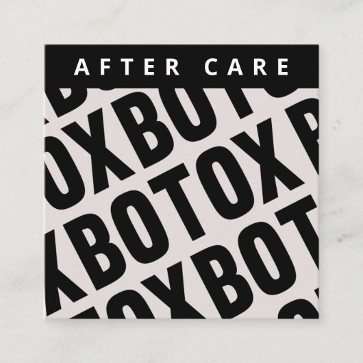 Botox Lip Filler-instructies Bewerkbare nazorg Vierkante Visitekaartje (Voorkant)