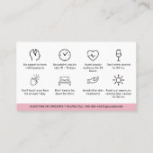 Botox Lip Filler-instructies Bewerkbare nazorg Visitekaartje (Achterkant)