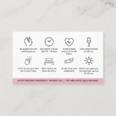 Botox Lip Filler-instructies Bewerkbare nazorg Visitekaartje (Achterkant)