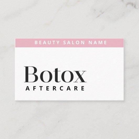 Botox Lip Filler-instructies Bewerkbare nazorg Visitekaartje (Voorkant)