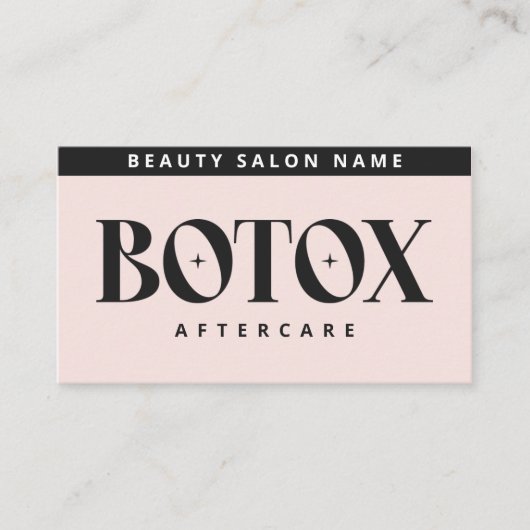 Botox Lip Filler-instructies Bewerkbare nazorg  Visitekaartje (Voorkant)