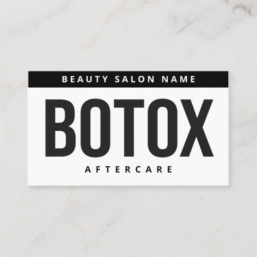 Botox Lip Filler-instructies Bewerkbare nazorg Visitekaartje (Voorkant)