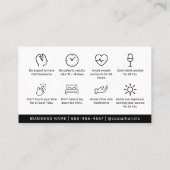 Botox Lip Filler-instructies Bewerkbare nazorg Visitekaartje (Achterkant)