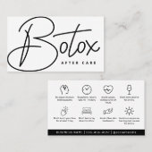 Botox Lip Filler-instructies Bewerkbare nazorg Visitekaartje (Voorkant / Achterkant)