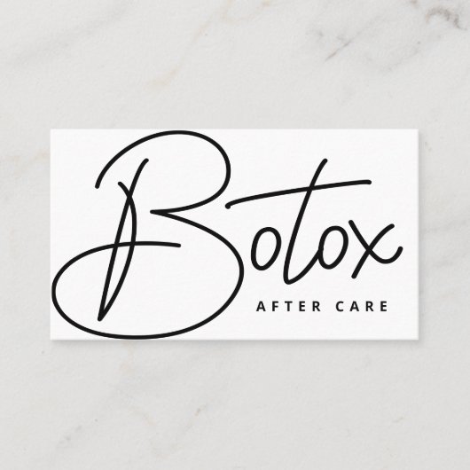 Botox Lipvuller instructies Bewerkbare nazorg Visitekaartje (Voorkant)
