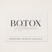 Botox Nazorg Beige Minimaal  Visitekaartje (Voorkant)