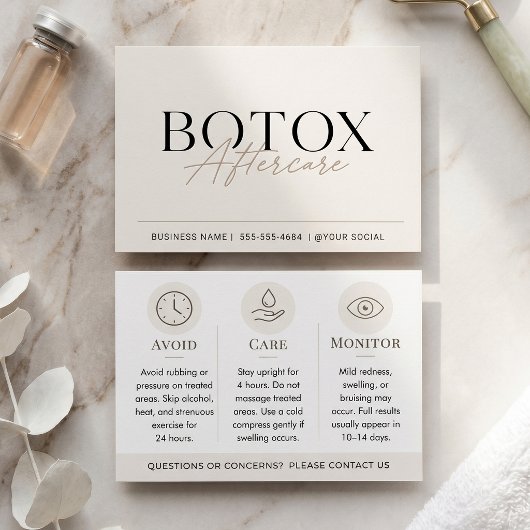 Botox Nazorg Beige Minimaal  Visitekaartje