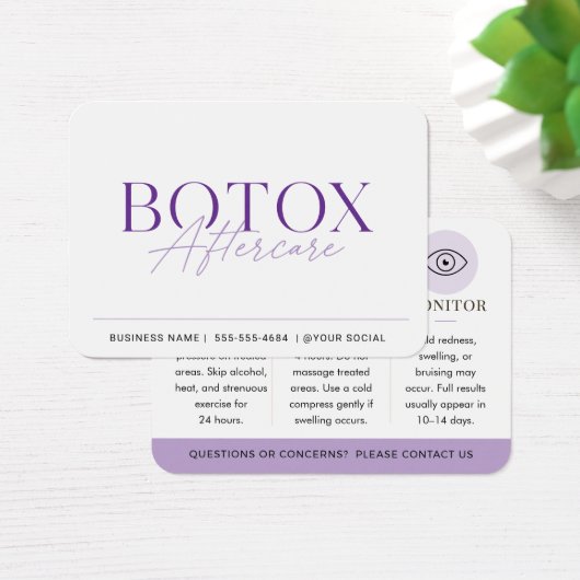 Botox Paarse Minimale Nazorggids Visitekaartje (Bureau)