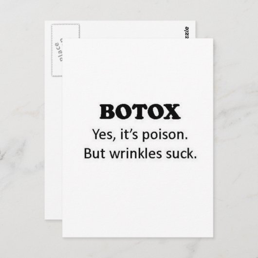Botox Poison Briefkaart (Voorkant / Achterkant)