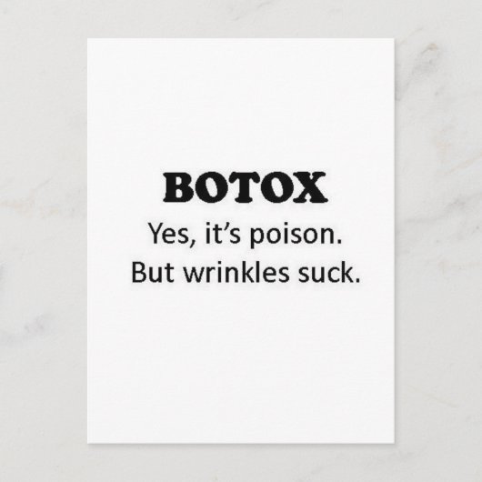 Botox Poison Briefkaart (Voorkant)