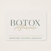 Botox Salie Groen Minimale Nazorginstructies Visitekaartje (Voorkant)