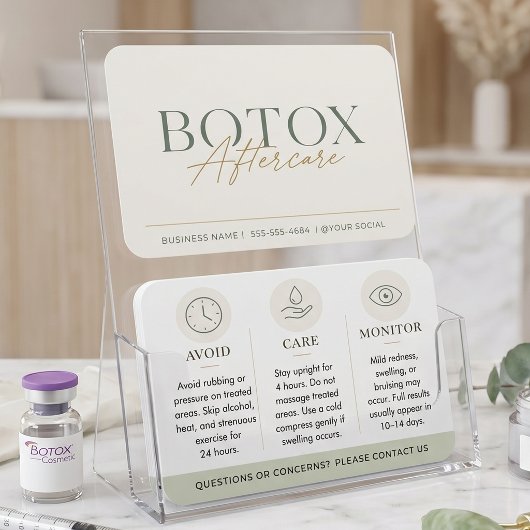 Botox Salie Groen Minimale Nazorginstructies Visitekaartje
