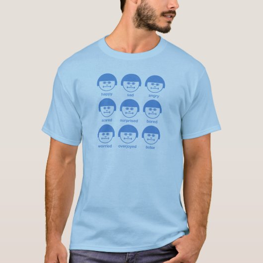 Botox SkyBlue Print Basic T-shirt (Voorkant)