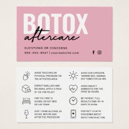 Botox Vullende Injectie Nazorg Instructiekaart Visitekaartje
