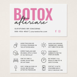 Botox Vullende Injectie Nazorg Instructiekaart Visitekaartje