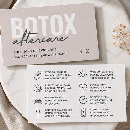 Botox Vullende Injectie Nazorg Instructiekaart Visitekaartje