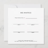 Botox Zwart & Wit Vierkant Cadeaubon Kaart (Achterkant)