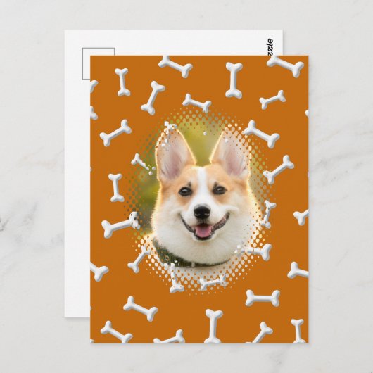 Botpatroon Hond Lijst Art Briefkaart (Voorkant / Achterkant)