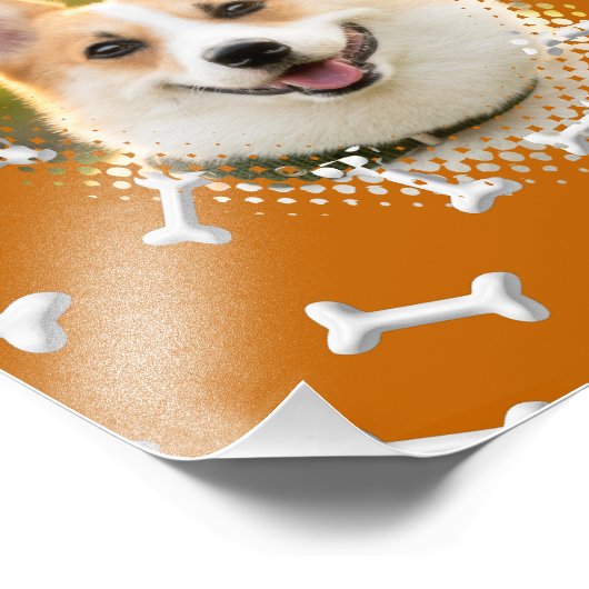 Botpatroon Hond Lijst Art Foto Afdruk (Hoek)