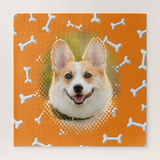 Botpatroon Hond Lijst Print Legpuzzel (Verticaal)