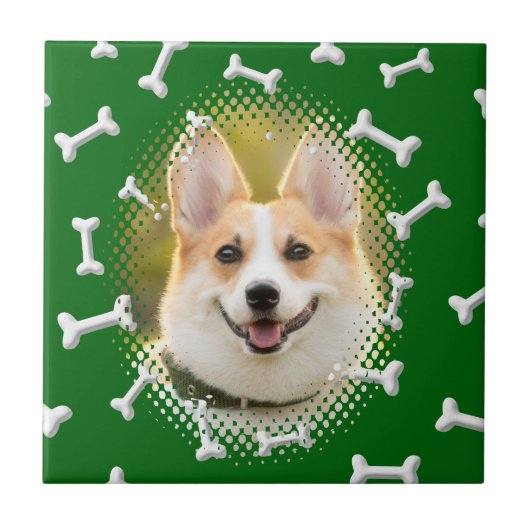 Botpatroon Hond Lijst Print Tegeltje (Voorkant)