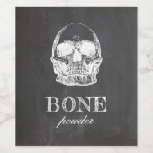 Botpoeder. Chalkboard Halloween feest. Skull Wijn Etiket (Enkel label)