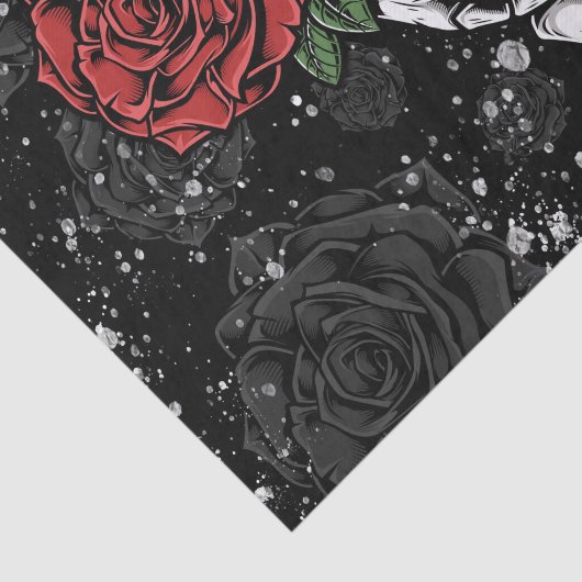 Botroos Zilveren Zwarte Gotische Glamour Tissuepapier (Detail)